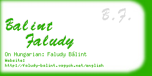 balint faludy business card